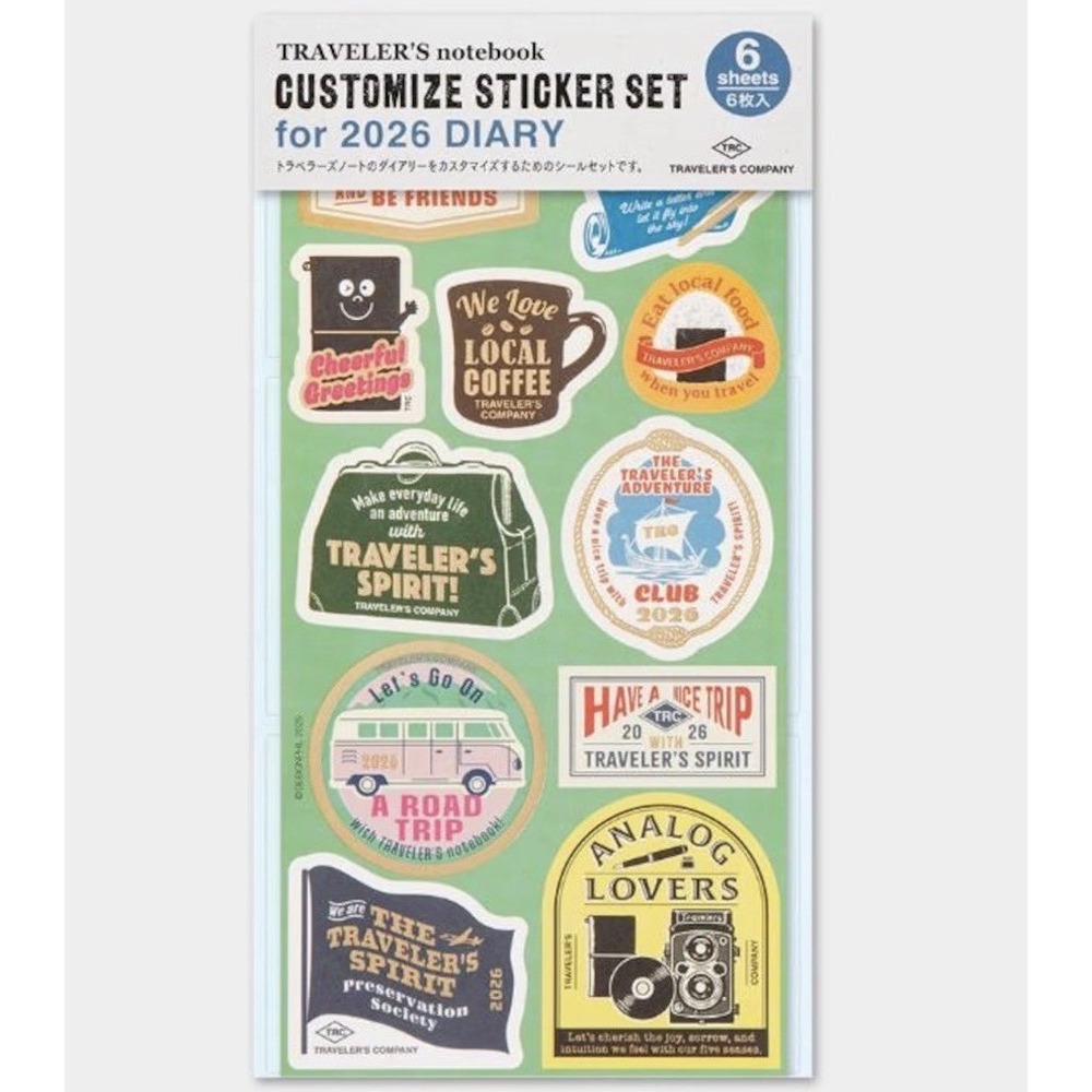 TRAVELER'S Notebook 2026 Diary Customize Sticker Set JAPAN
